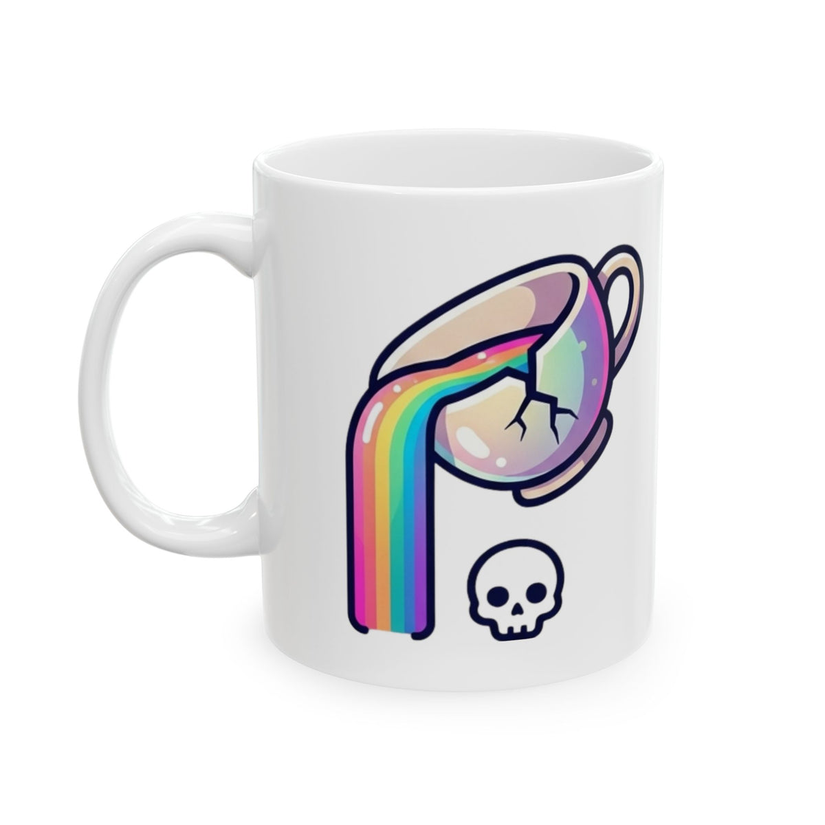 "Surviving on Caffeine Spite and Superior Aesthetics" White Ceramic Mug — Graphic