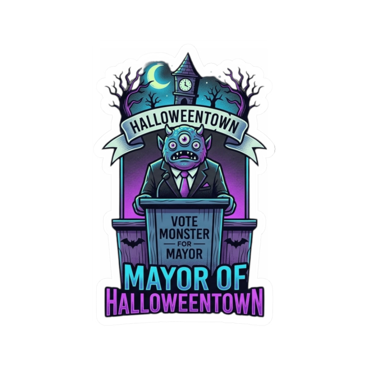 "Mayor Of Halloweentown" Sticker — Main