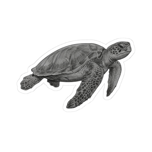 "Pencil Sketch Art Sea Turtle" Sticker — Main