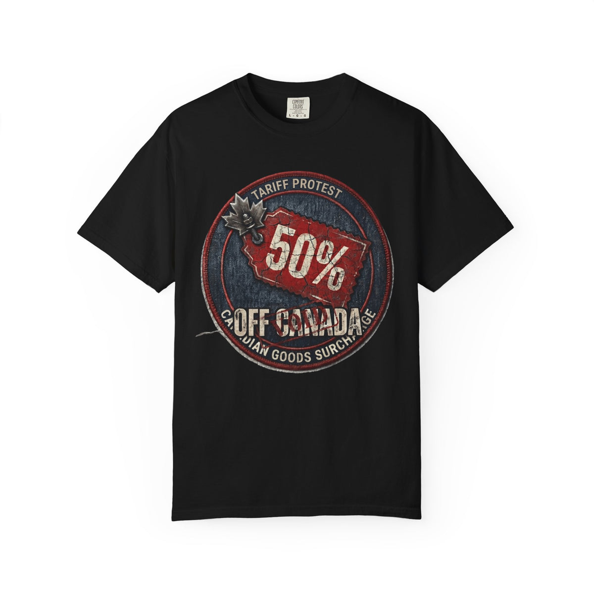 Color: Black | 50% Off Canada Unisex Garment-Dyed Tee