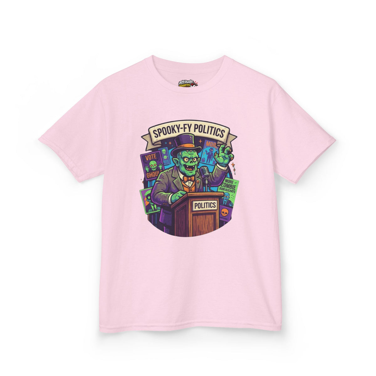 Color: Light Pink | Spooky-Fy Politics Kids Tee