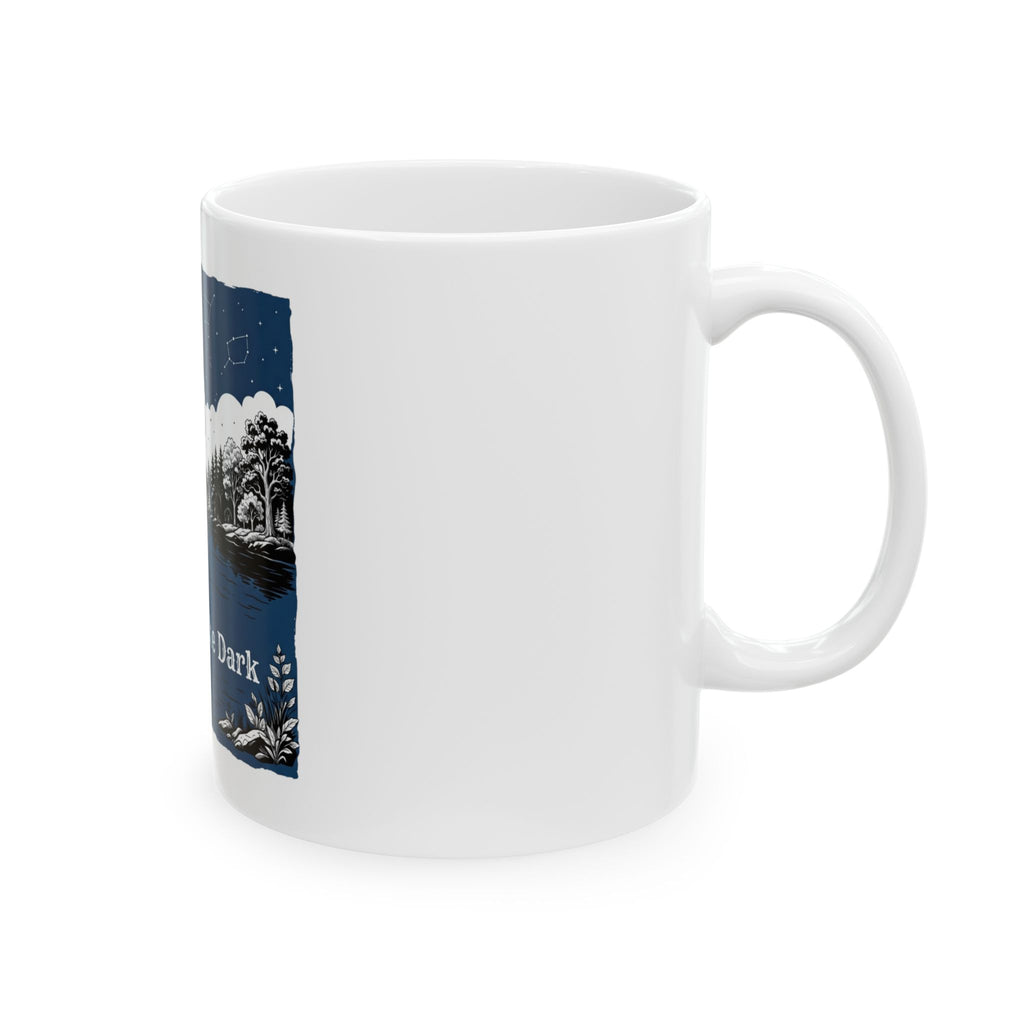 "Fishing in the Dark" White Ceramic Mug