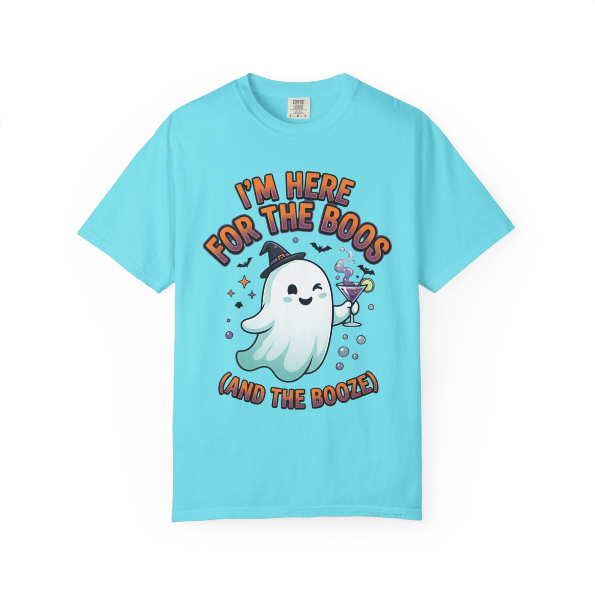Color: Lagoon Blue | I'm Here For The Boos Unisex Garment-Dyed Tee
