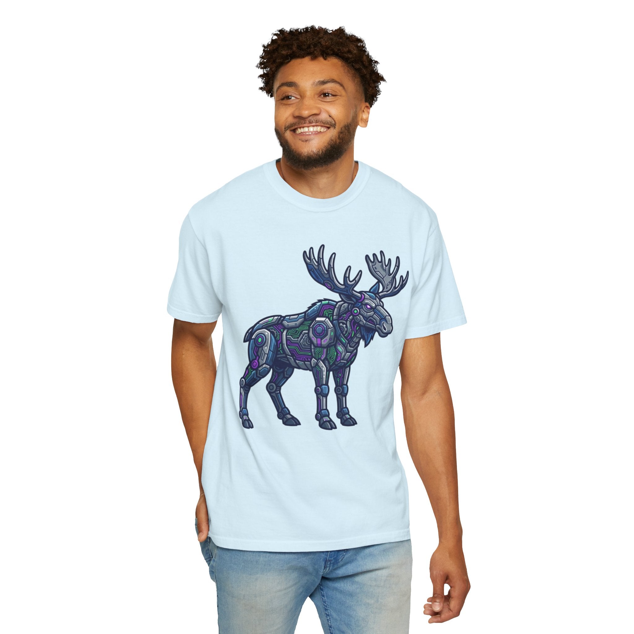 "Cyber Moose" Unisex Garment-Dyed Tee