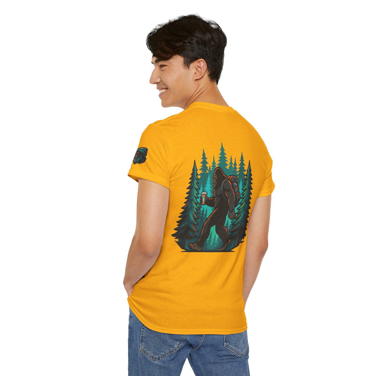 Color: Gold | Bigfoot-Sasquatch (North America) Premium Graphic Tee