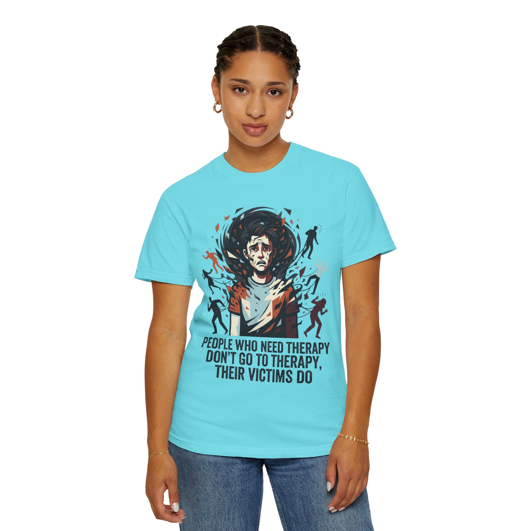 "Therapy Needed" Unisex Garment-Dyed Tee