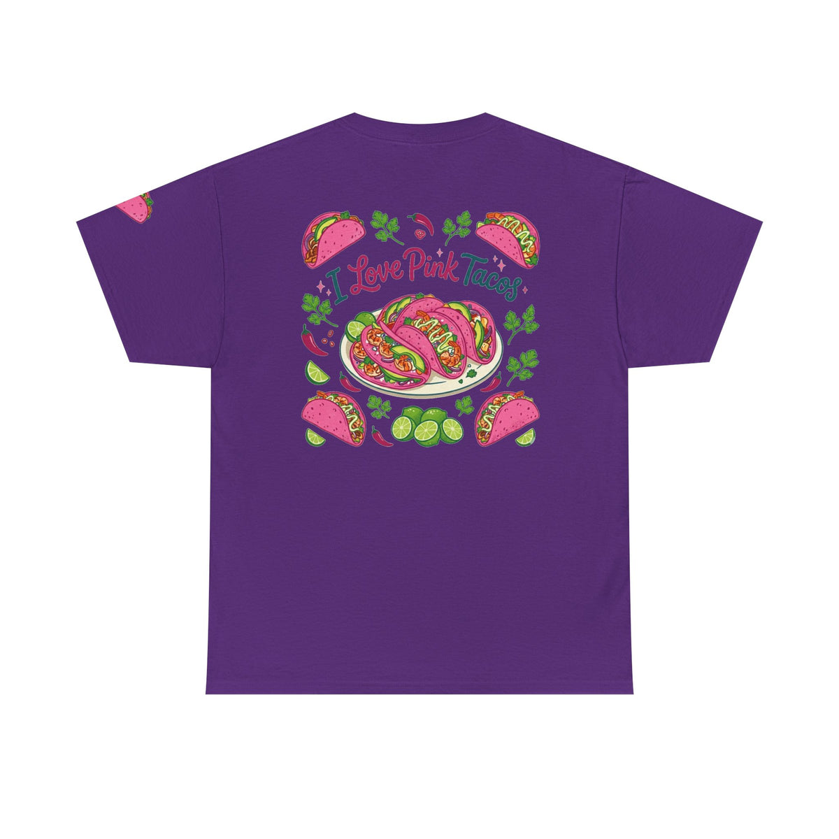 Color: Purple | I Love Pink Tacos Premium Graphic Tee