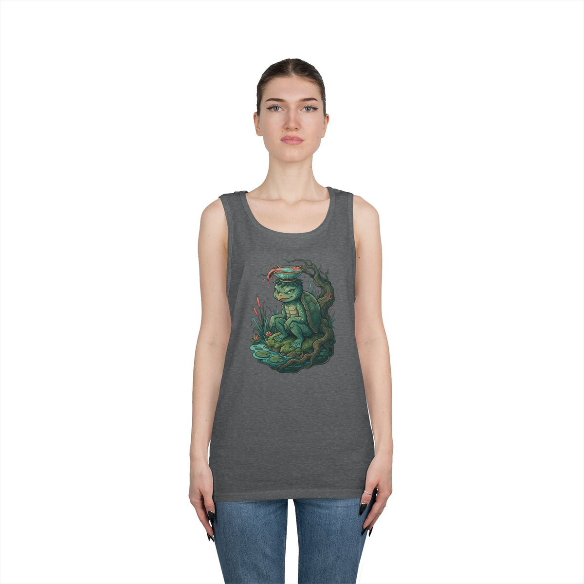 Color: Graphite Heather | Kappa (Japanese Folklore) Tank Top