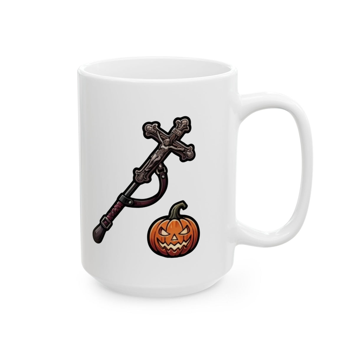 "Sexy Halloween Nun" White Ceramic Mug — Graphic