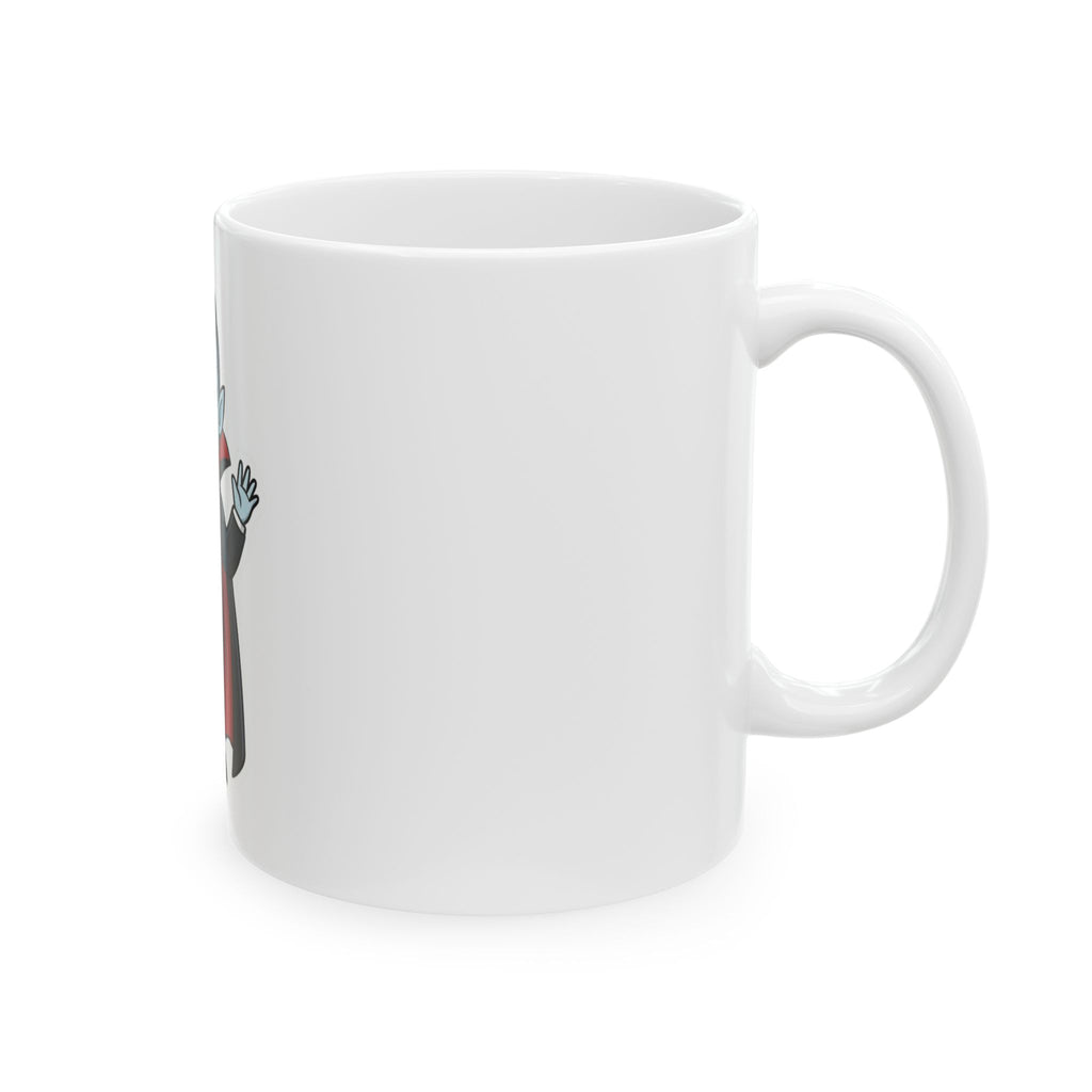 "Dracula" White Ceramic Mug