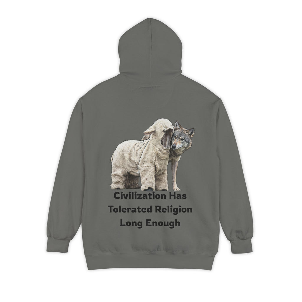"Civilization Tolerated Religion" Garment-Dyed Hoodie