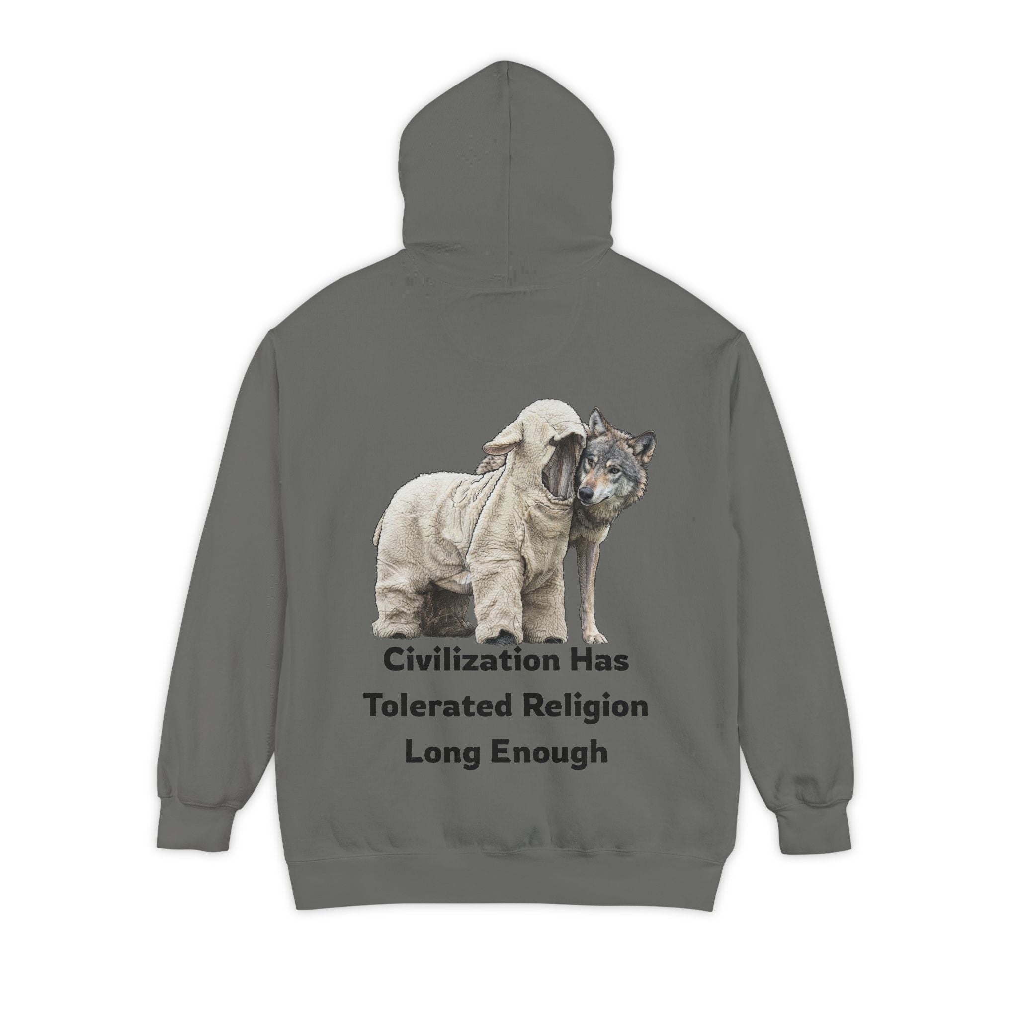 "Civilization Tolerated Religion" Garment-Dyed Hoodie