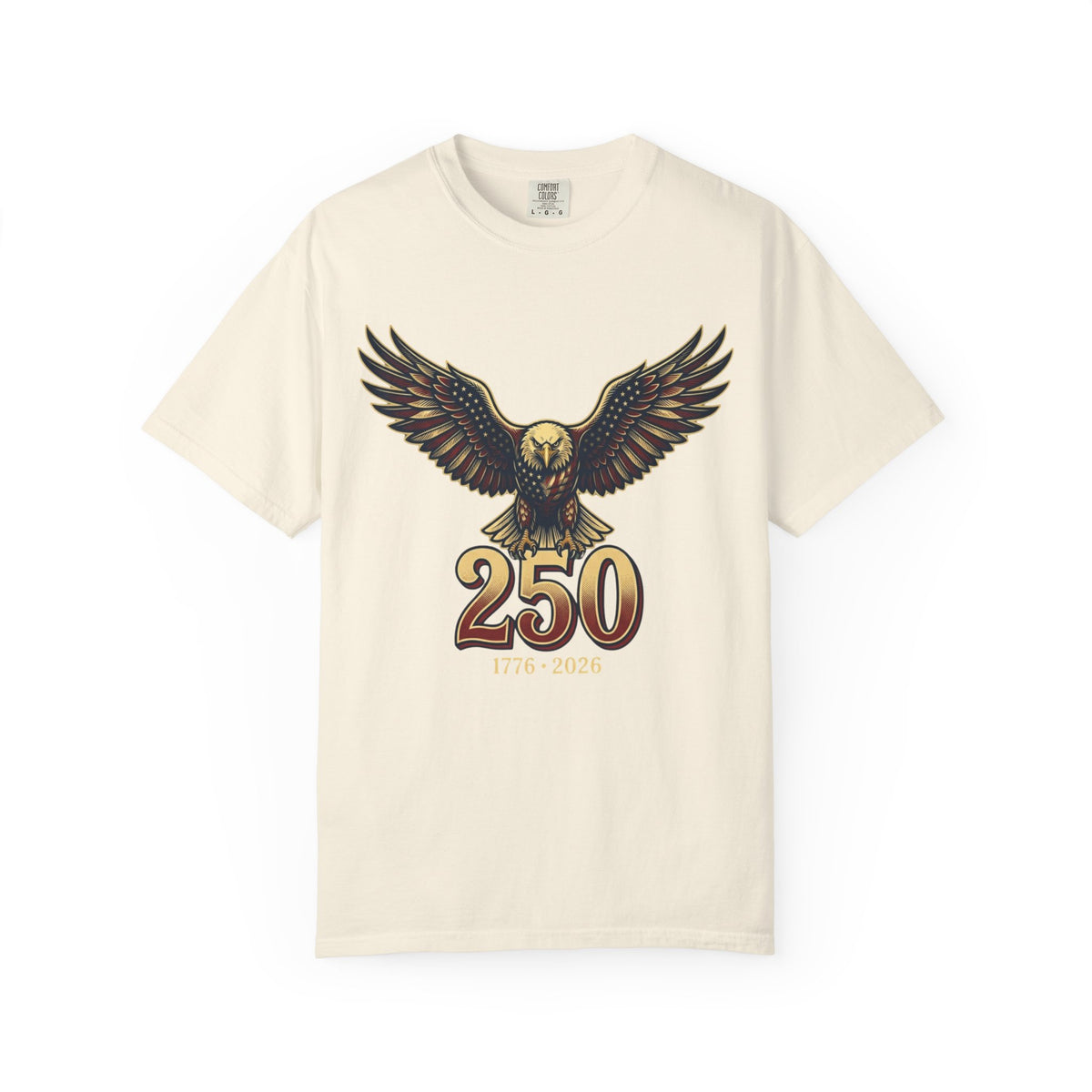 Color: Ivory | USA Eagle 250 Years Unisex Garment-Dyed Tee