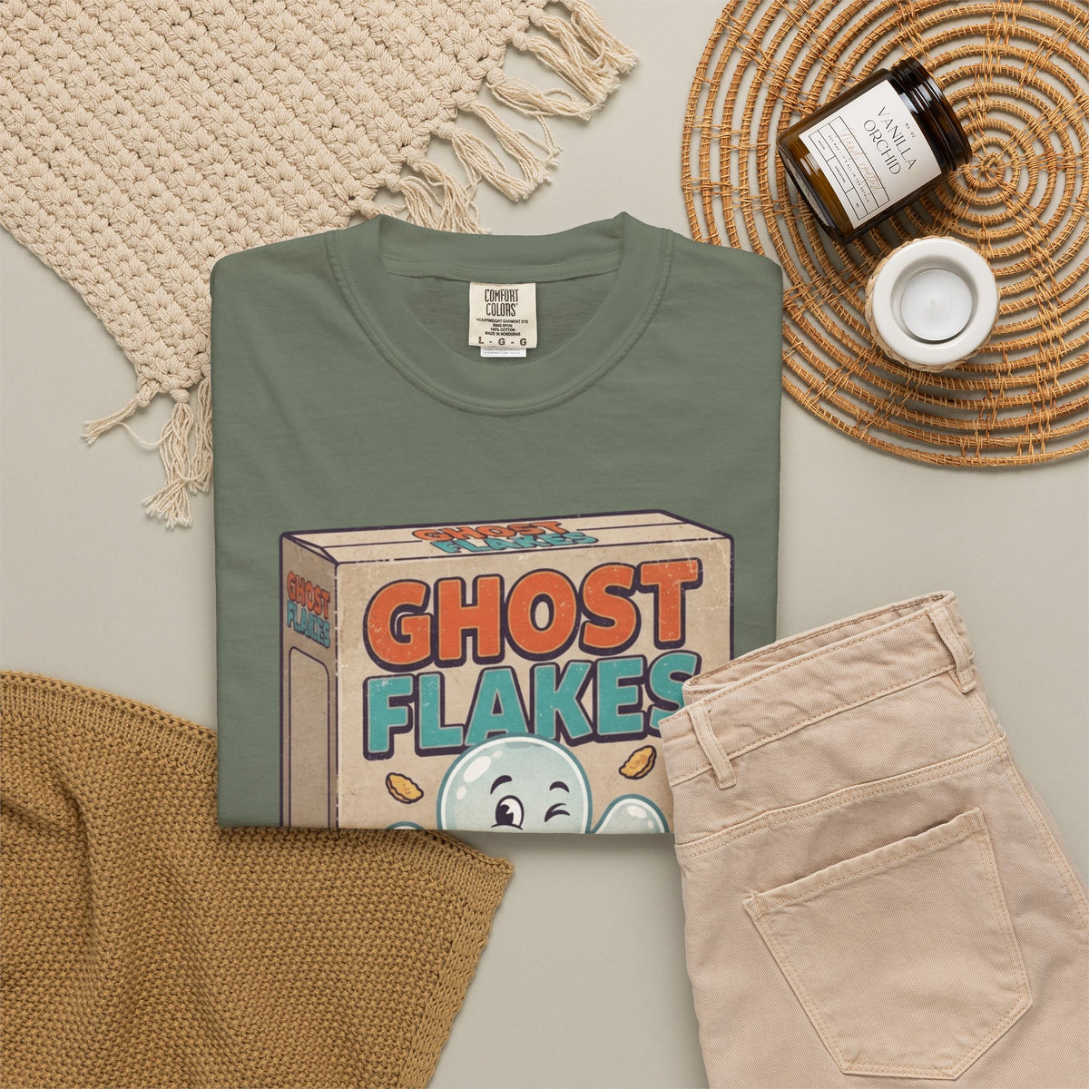 "Ghost Flakes" Unisex Garment-Dyed Tee