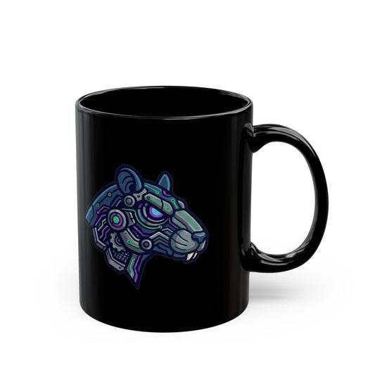 "Cyber Hamster" Black Ceramic Mug — Graphic