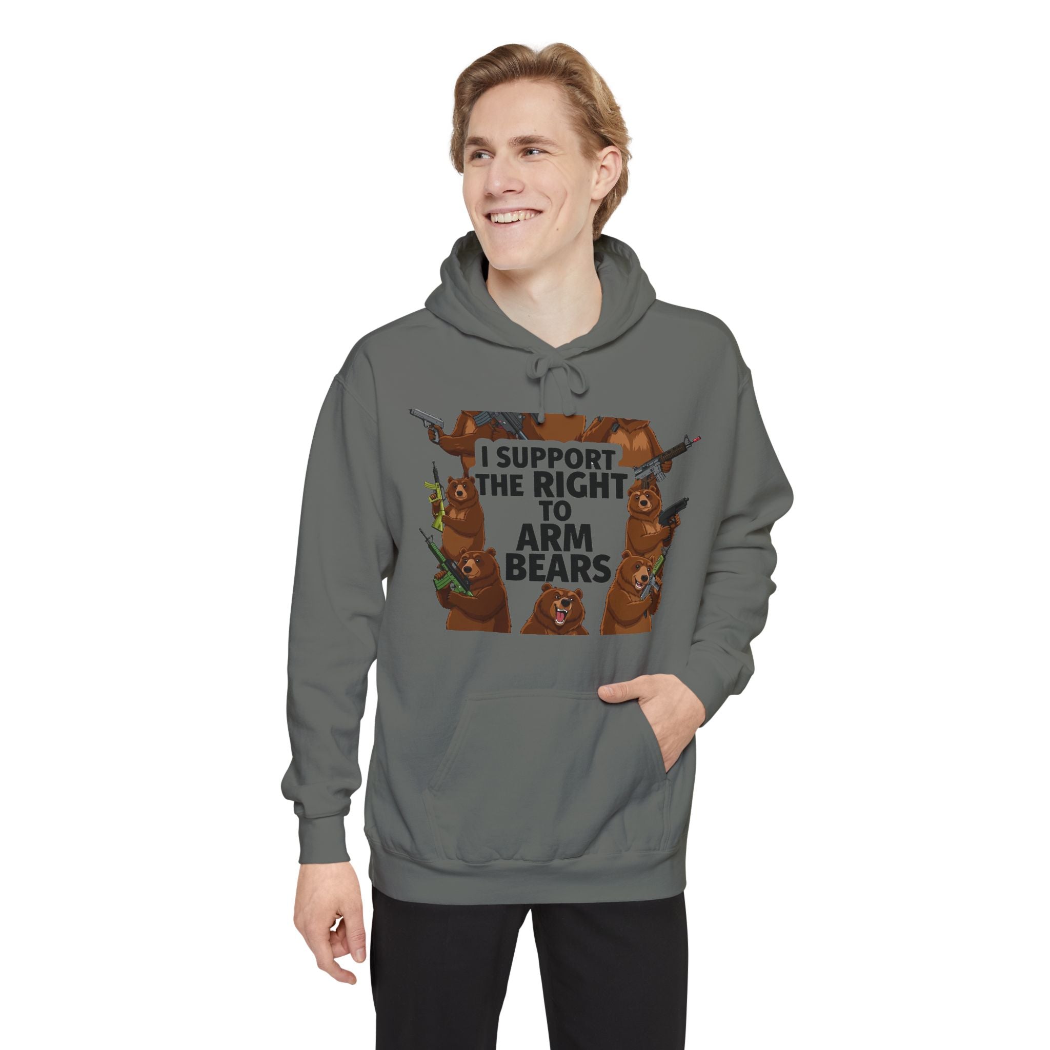 Arm Bears, Not People | Garment-Dyed Hoodie — AttitudeShirts