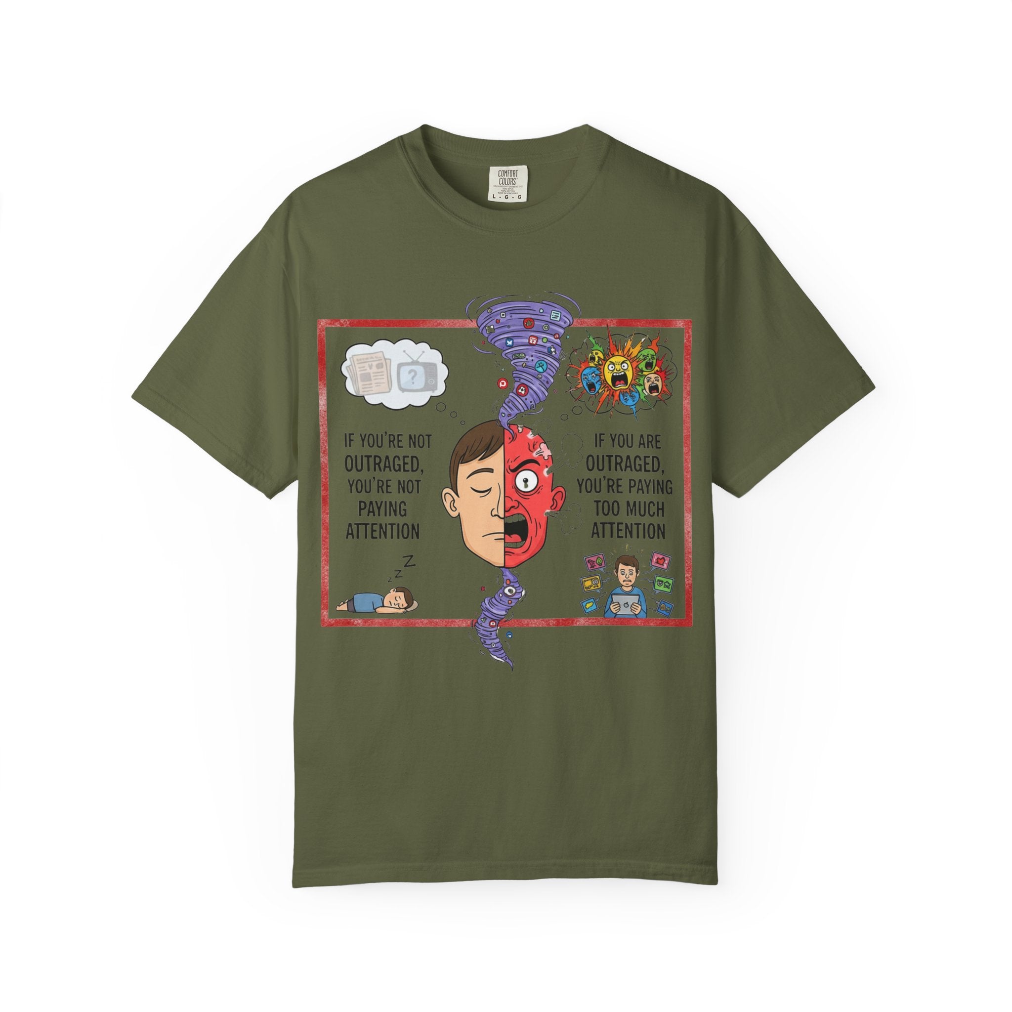 "The Outrage Paradox" Unisex Garment-Dyed T-shirt