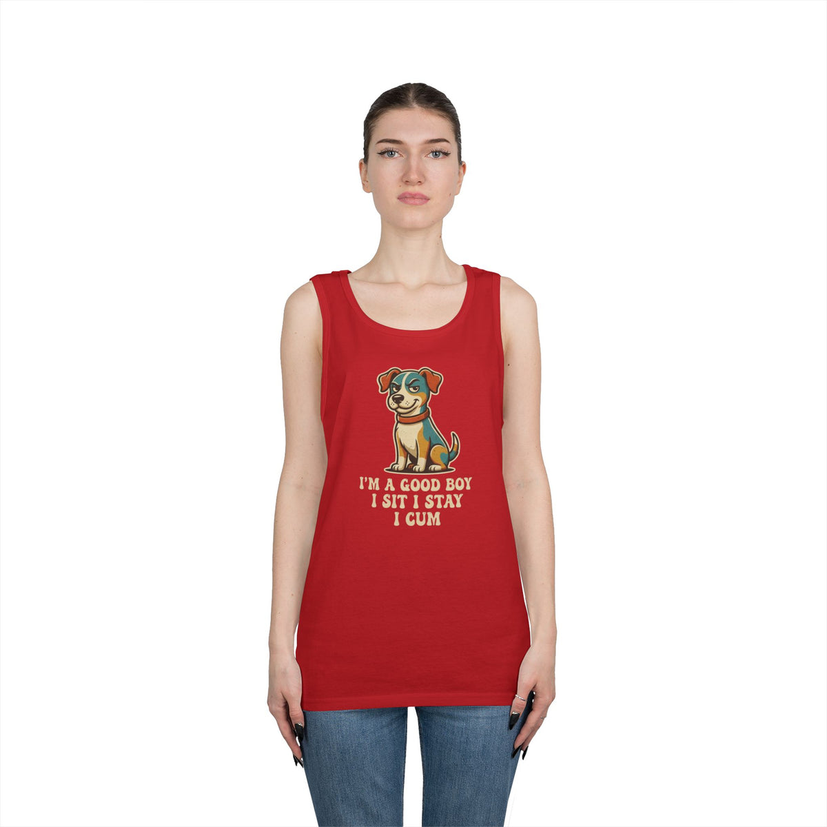 Color: Red | I'm A Good Boy Tank Top
