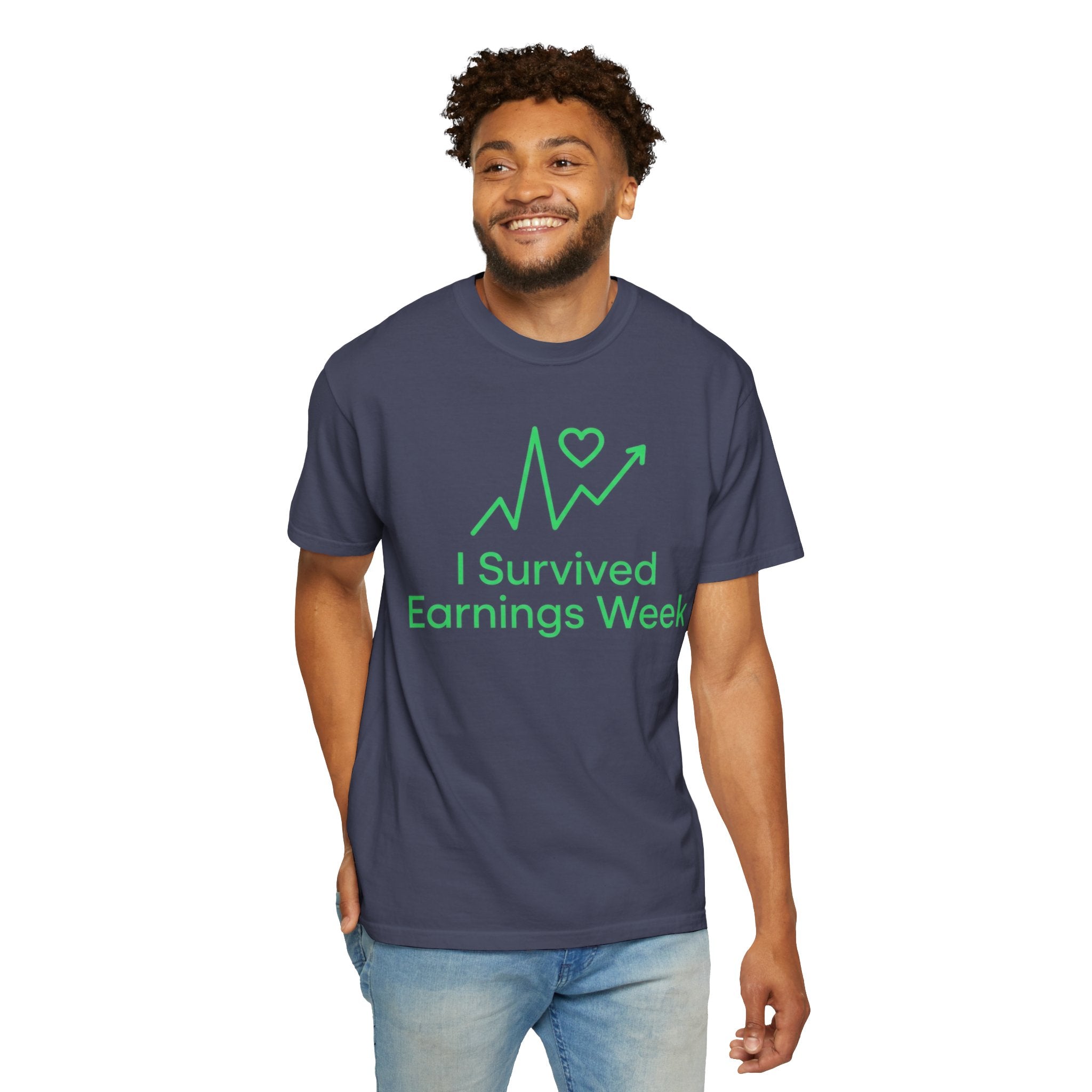 "I Survived Earnings Week" Unisex Garment-Dyed Tee