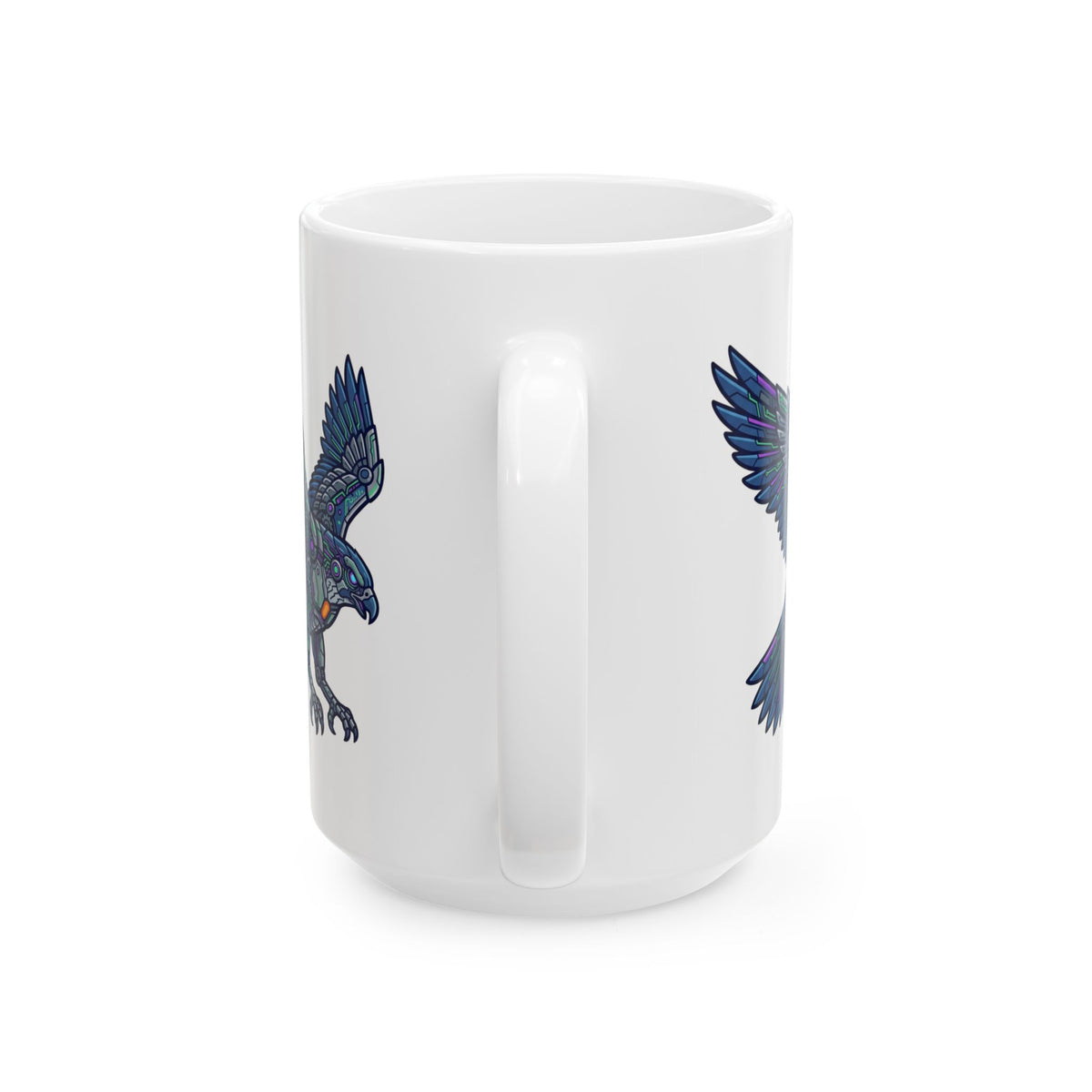 "Cyber Eagle" White Ceramic Mug