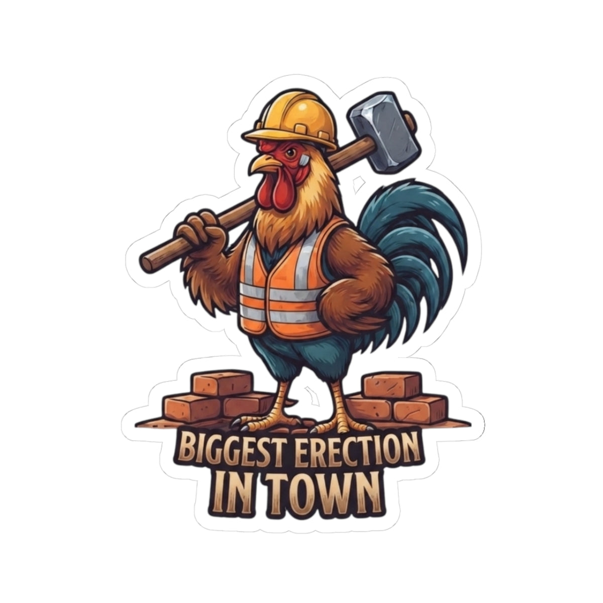 "Biggest Erection in Town" Sticker — Main