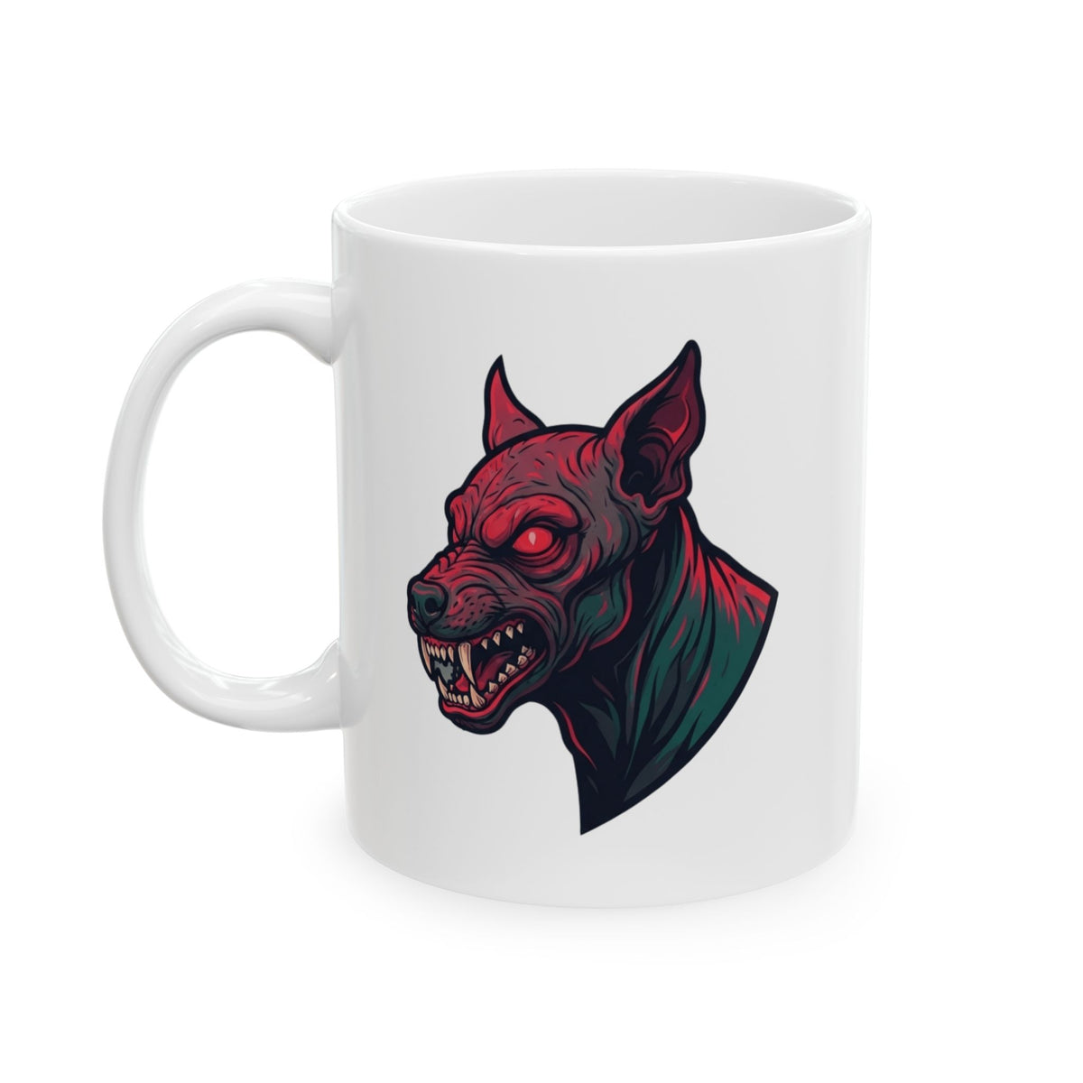 "Chupacabra (Puerto Rico-Latin America)" White Ceramic Mug — Graphic
