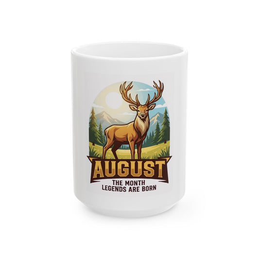 "August Legend" White Ceramic Mug