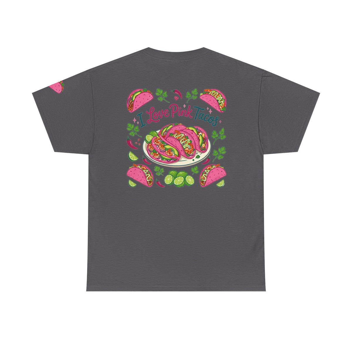 Color: Charcoal | I Love Pink Tacos Premium Graphic Tee