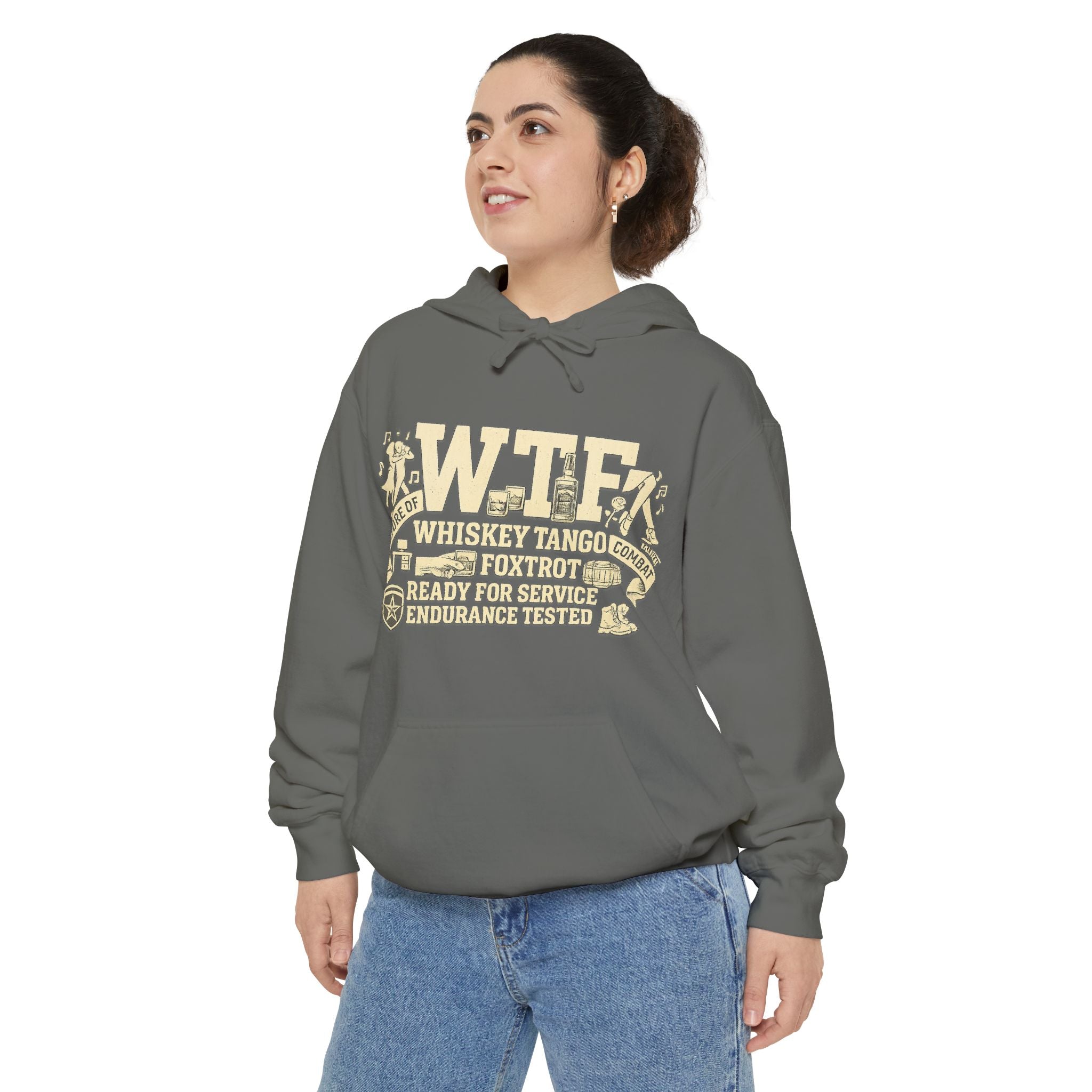 WTF Nature of Combat | Garment-Dyed Hoodie — AttitudeShirts