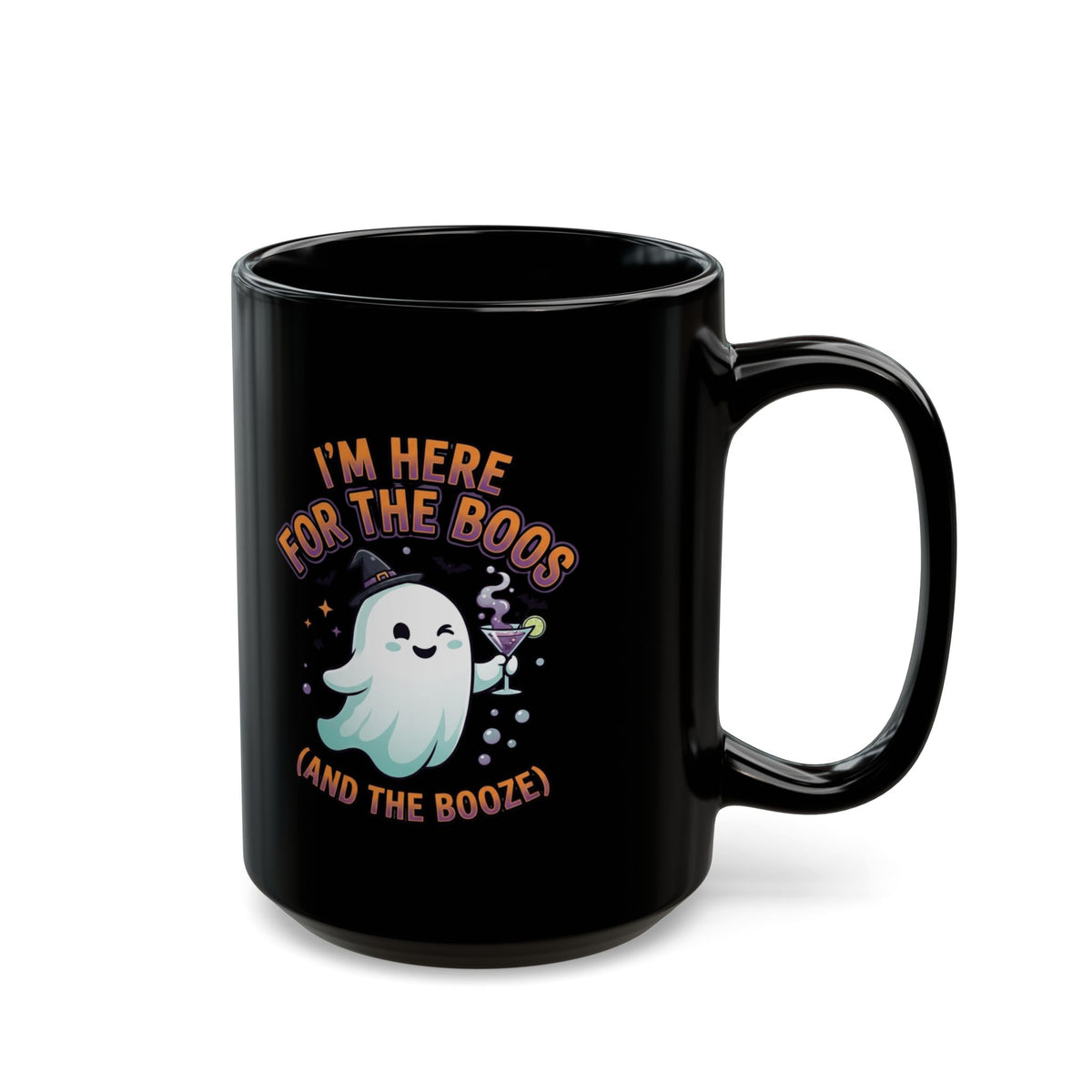 "I'm Here For The Boos" Black Ceramic Mug