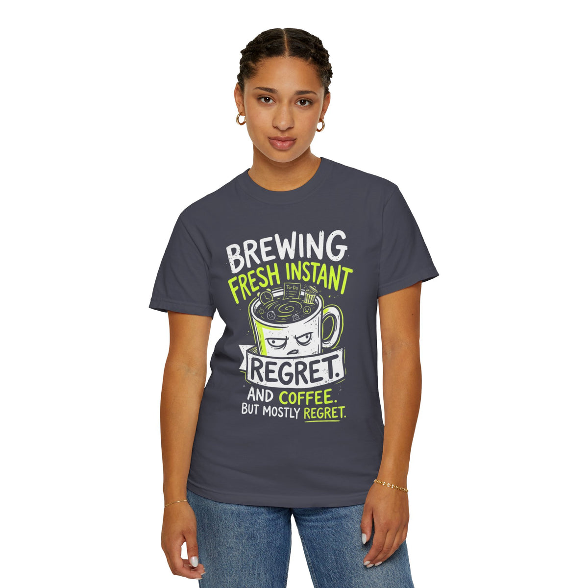 Color: Navy | Instant Regret Unisex Garment-Dyed Tee