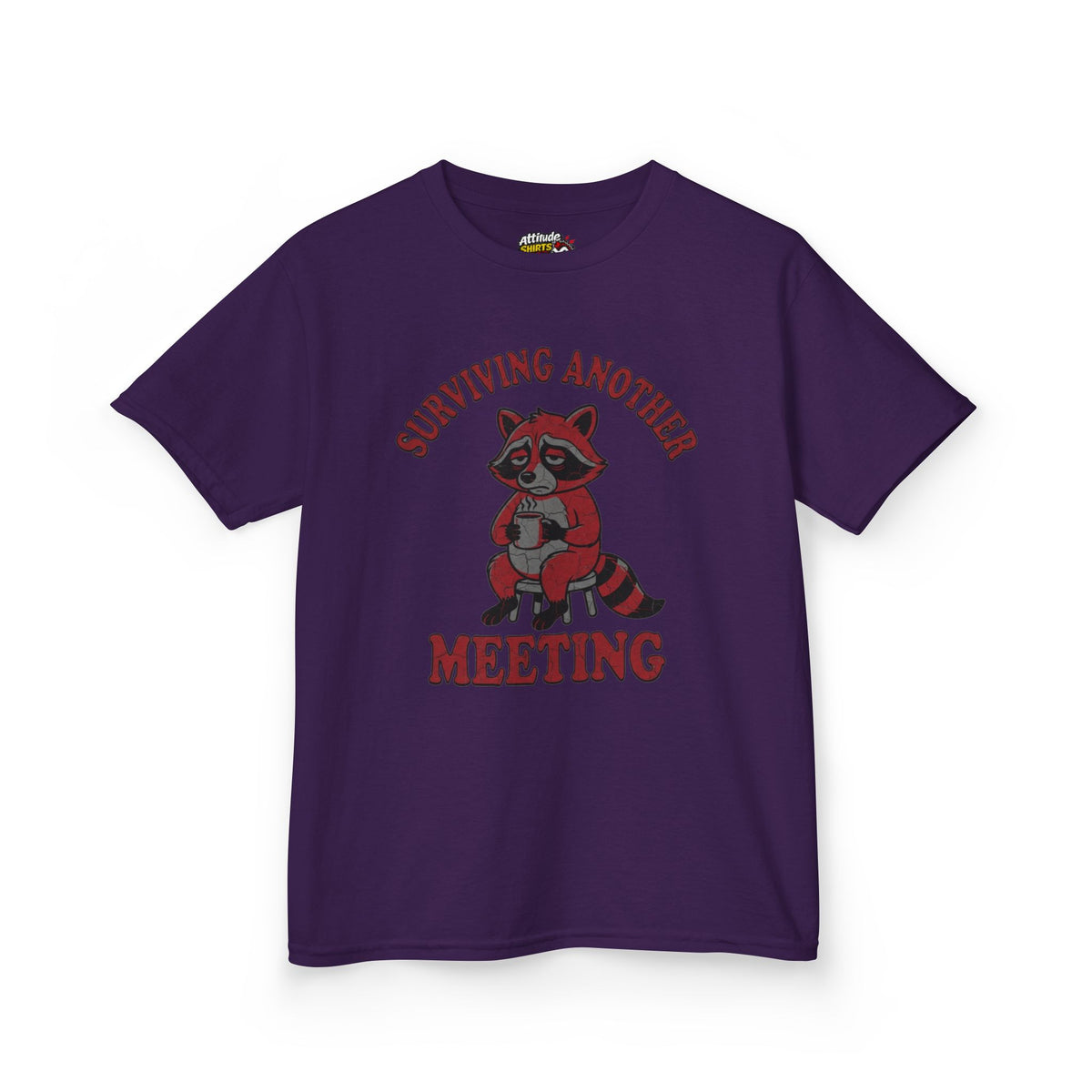 Color: Purple | Surviving Another Meeting Kids Tee