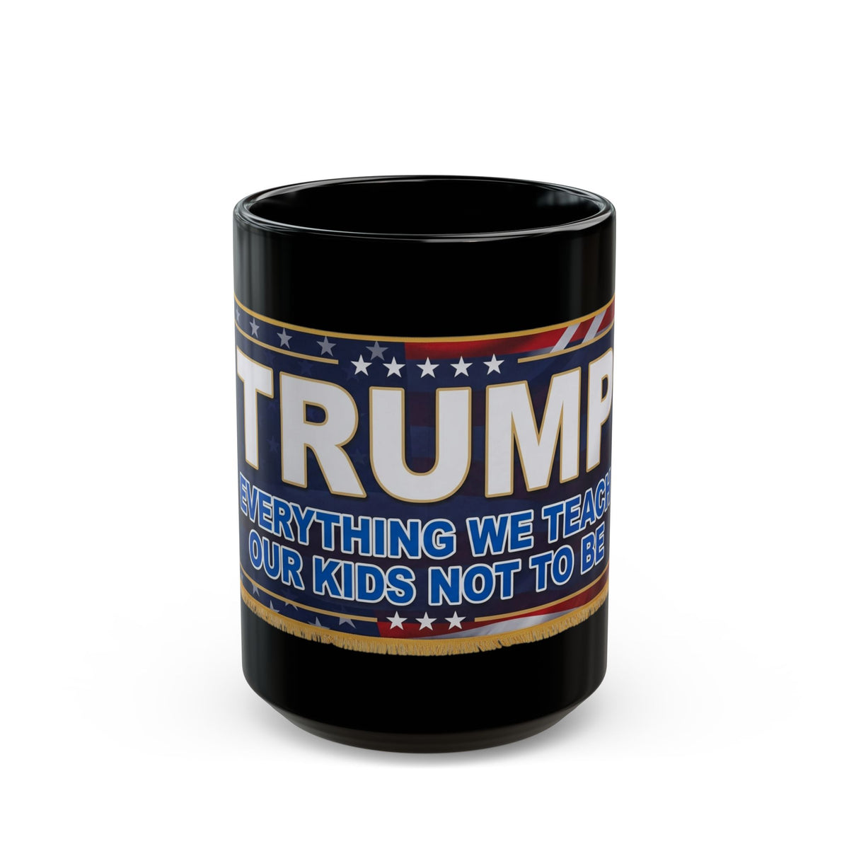 "Trump Teach Our Kids" Black Ceramic Mug