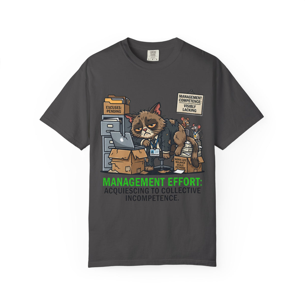 Color: Graphite | Acquiescing to Collective Incompetence Unisex Garment-Dyed Tee