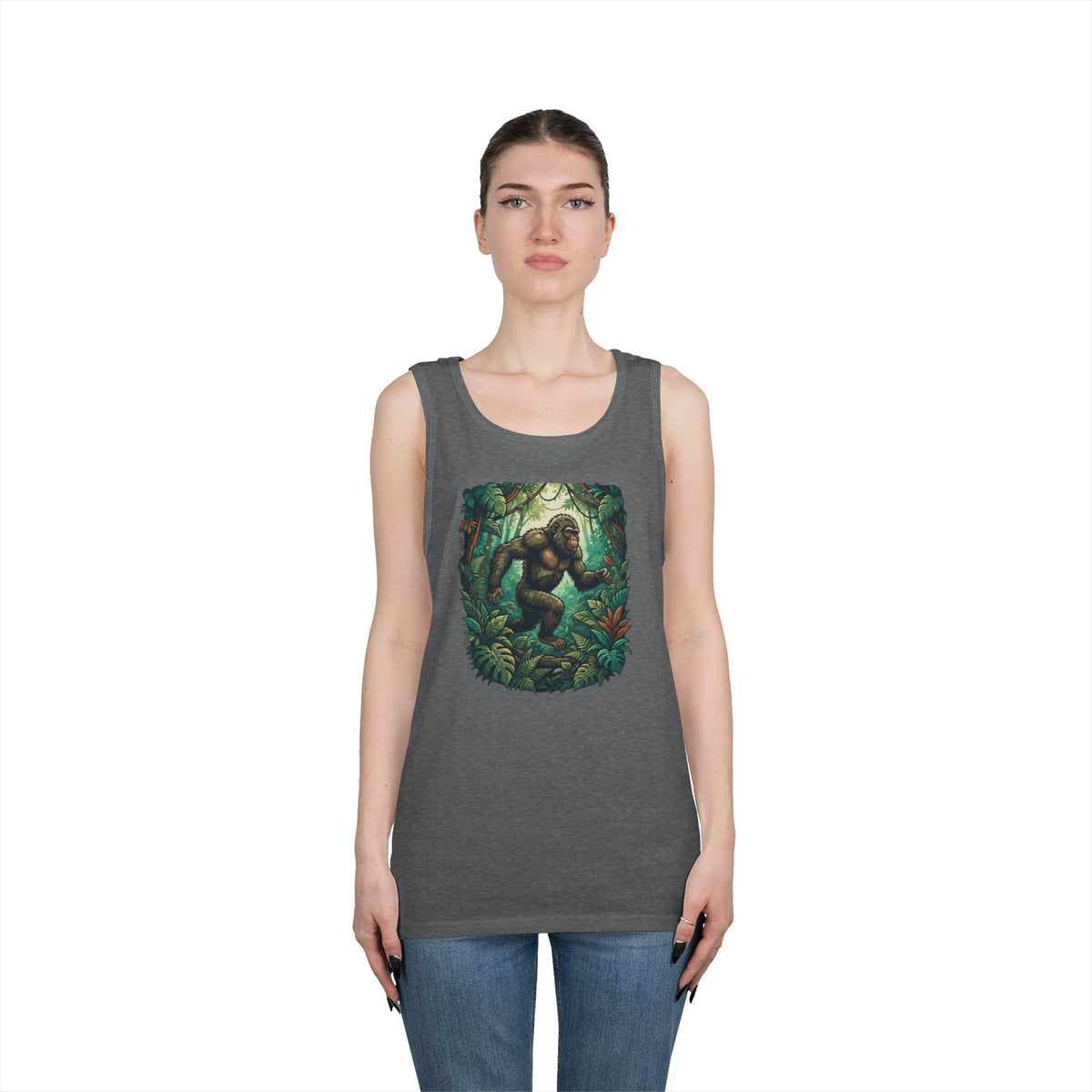 Color: Graphite Heather | The Bukit Timah Monkey Man (Singapore) Tank Top