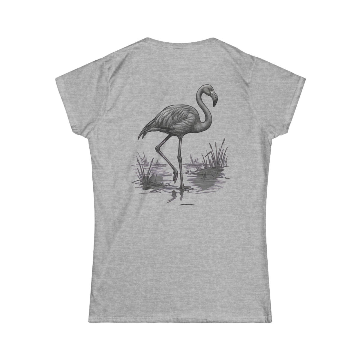 "Pencil Sketch Art Flamingo" Women's Tee