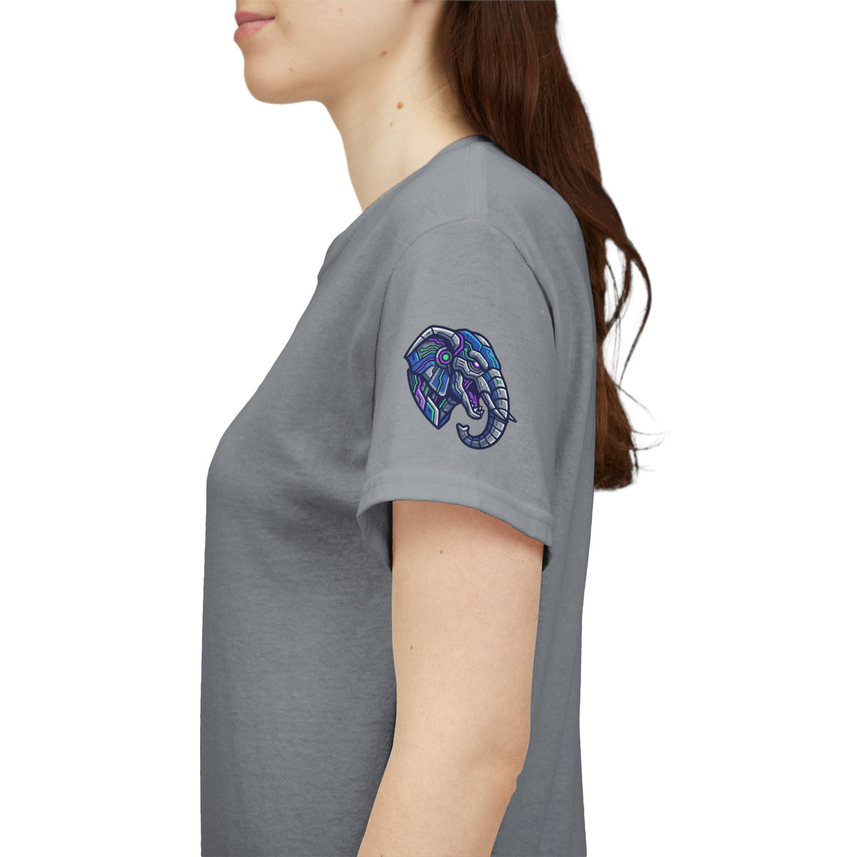 Color: Gravel | Cyber Elephant Premium Graphic Tee