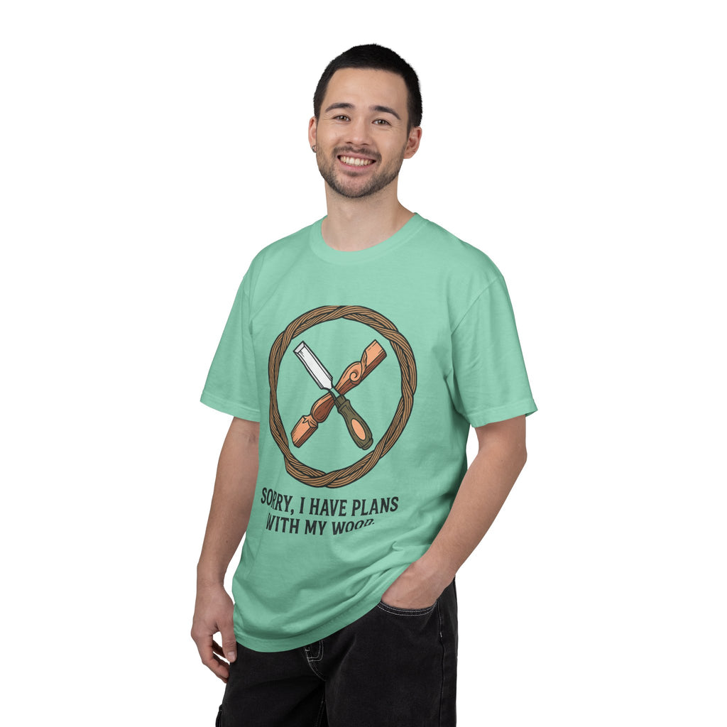 "Plans for My Wood" Unisex Garment-Dyed T-shirt