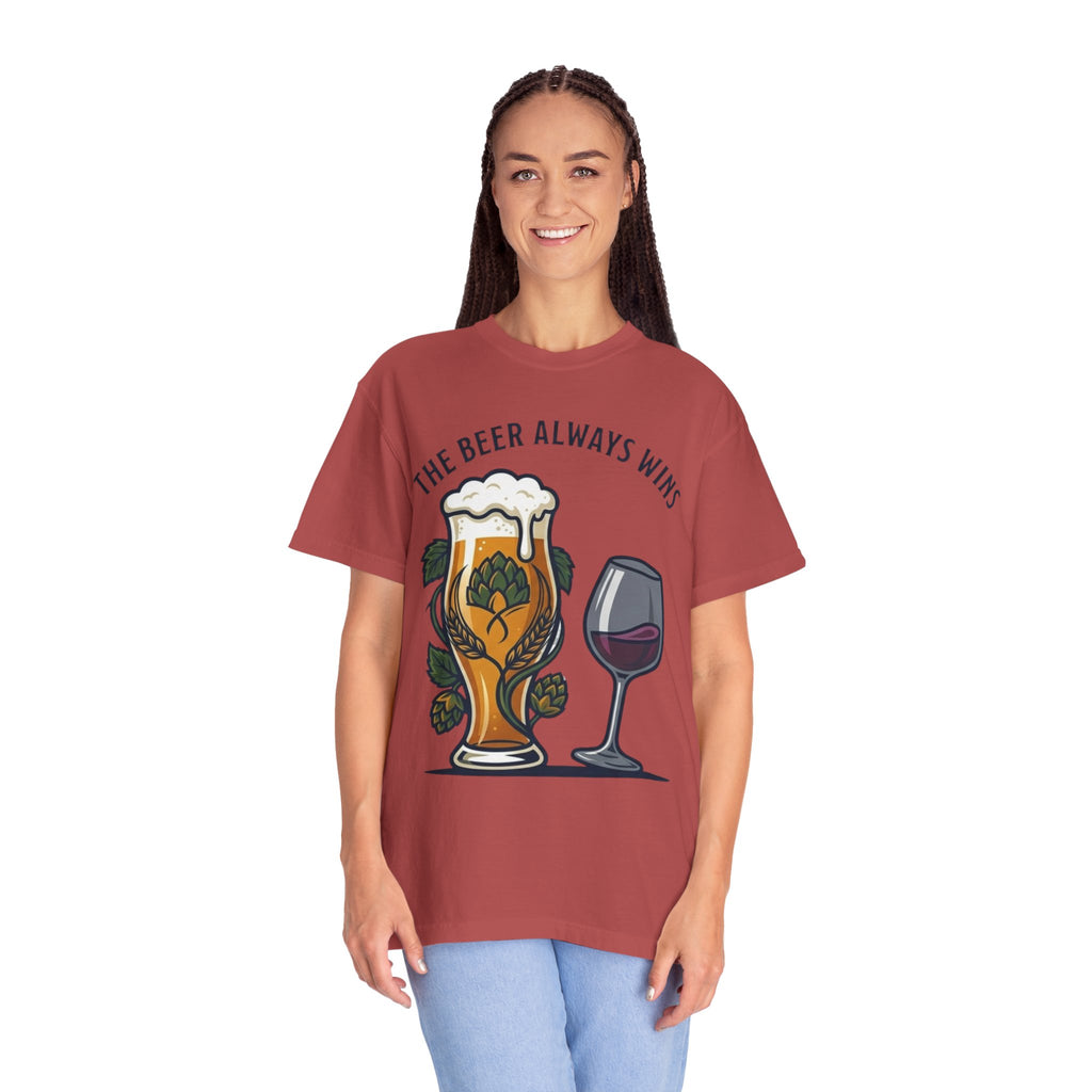 "The Beer Always Wins" Unisex Garment-Dyed Tee