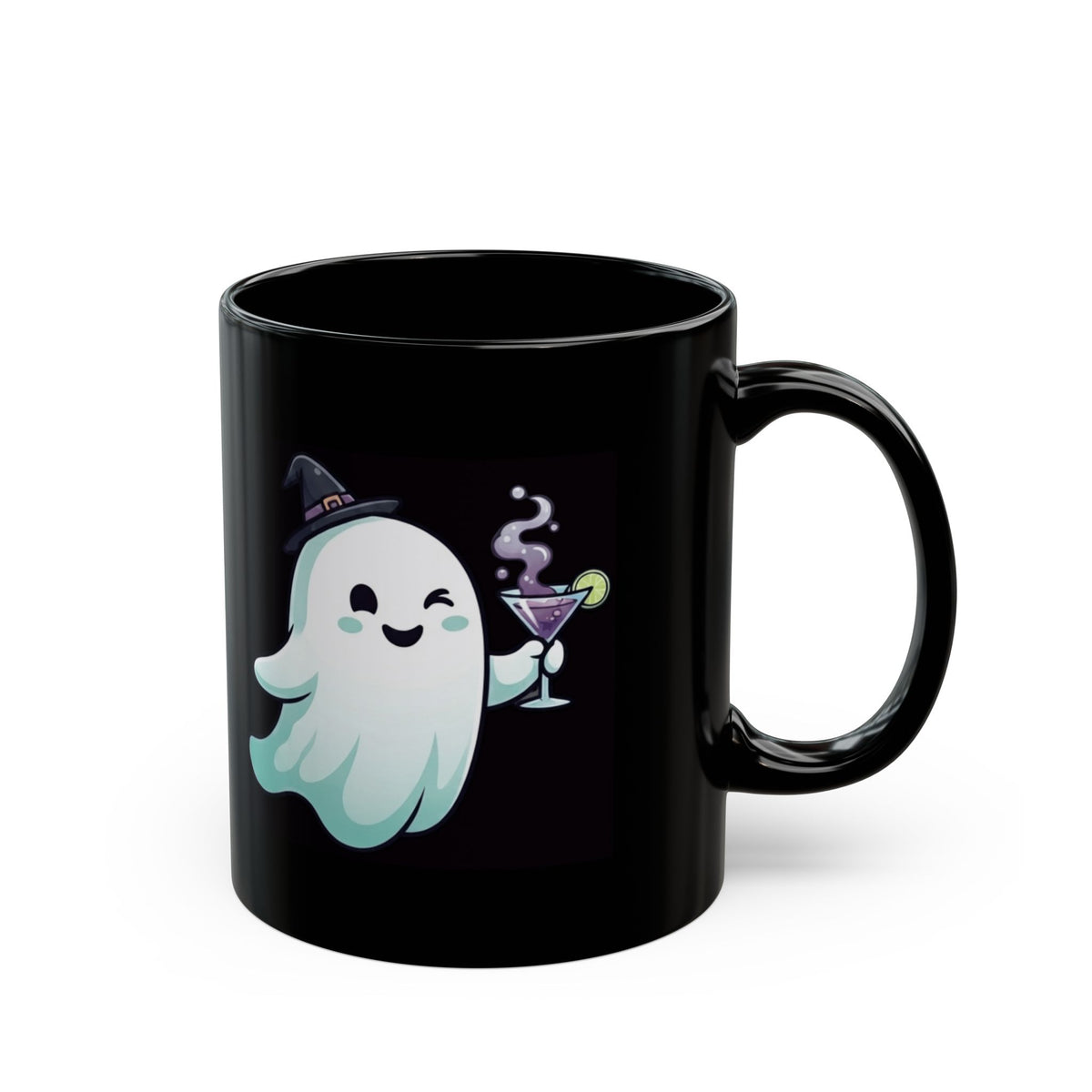 "I'm Here For The Boos" Black Ceramic Mug — Graphic