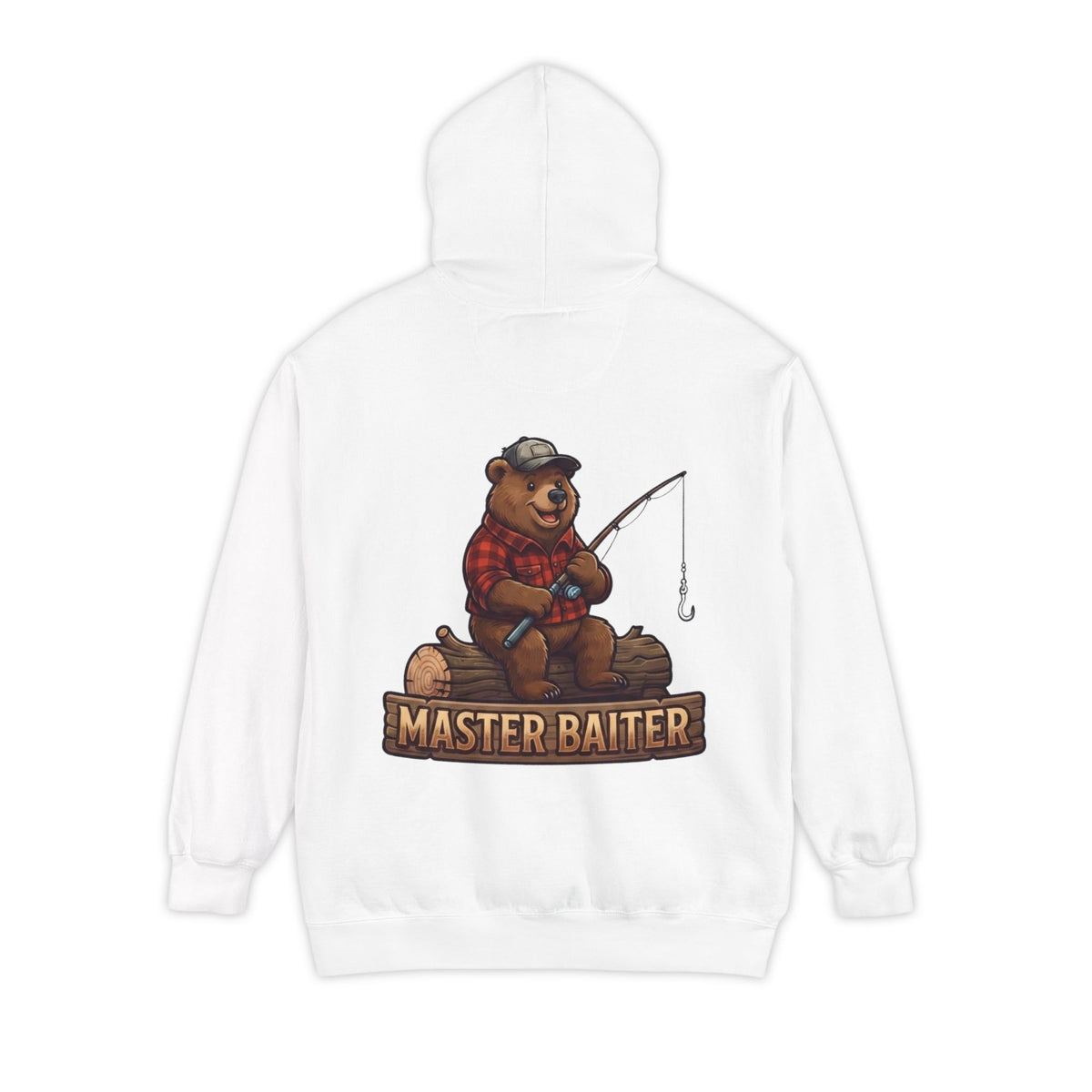 Color: White | Bear Master Baiter Garment-Dyed Hoodie