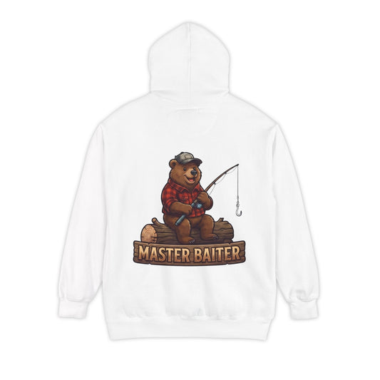 Color: White | Bear Master Baiter Garment-Dyed Hoodie