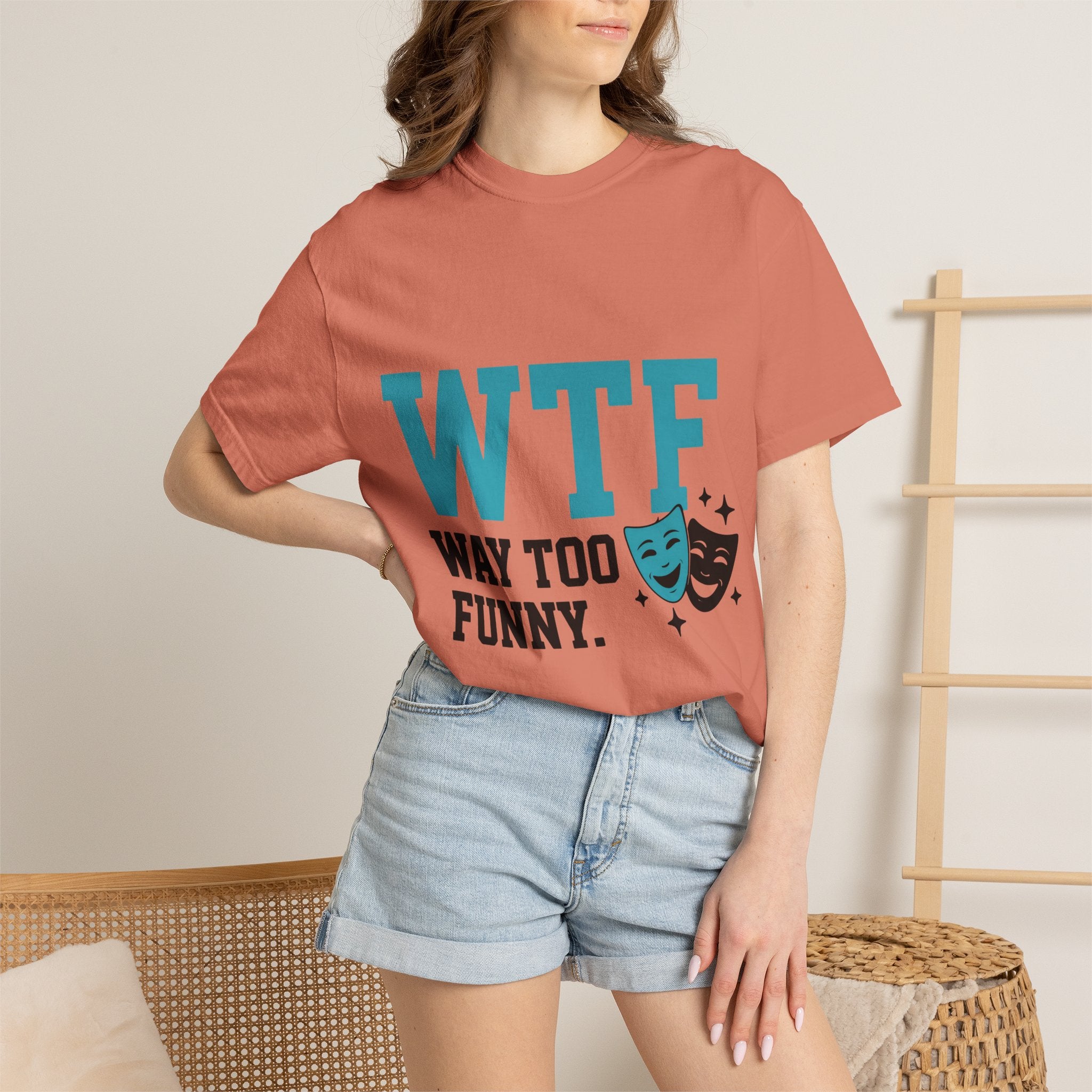 "WTF Way Too Funny - Black" Unisex Garment-Dyed T-shirt