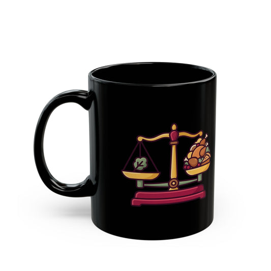 "My Diet Philosophy" Black Ceramic Mug — Graphic