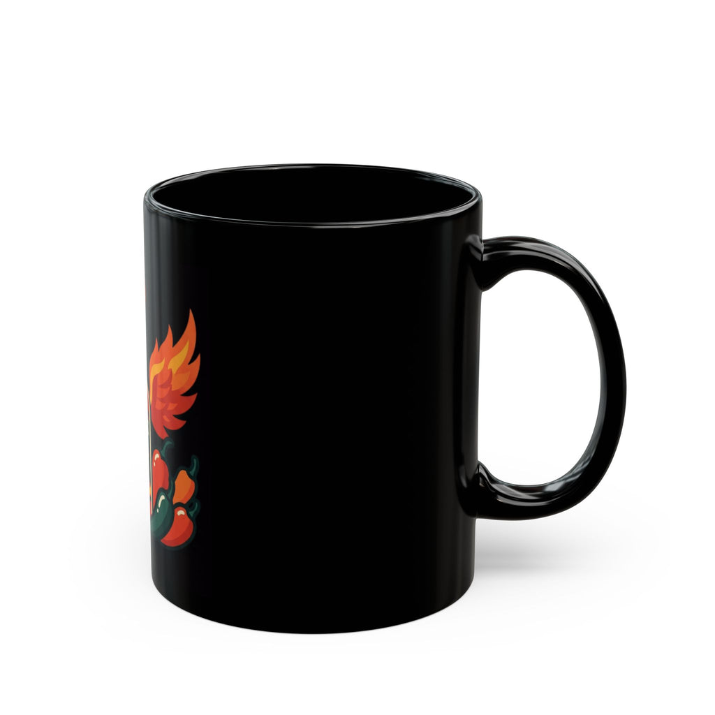"Burns Coming Out" Black Ceramic Mug — Graphic