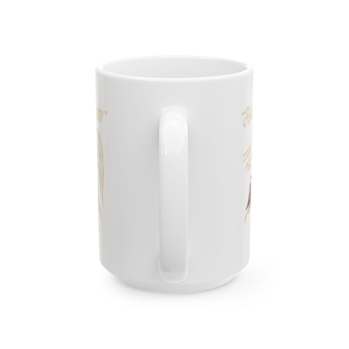 "Good Book Series Man vs Angel" White Ceramic Mug — Graphic