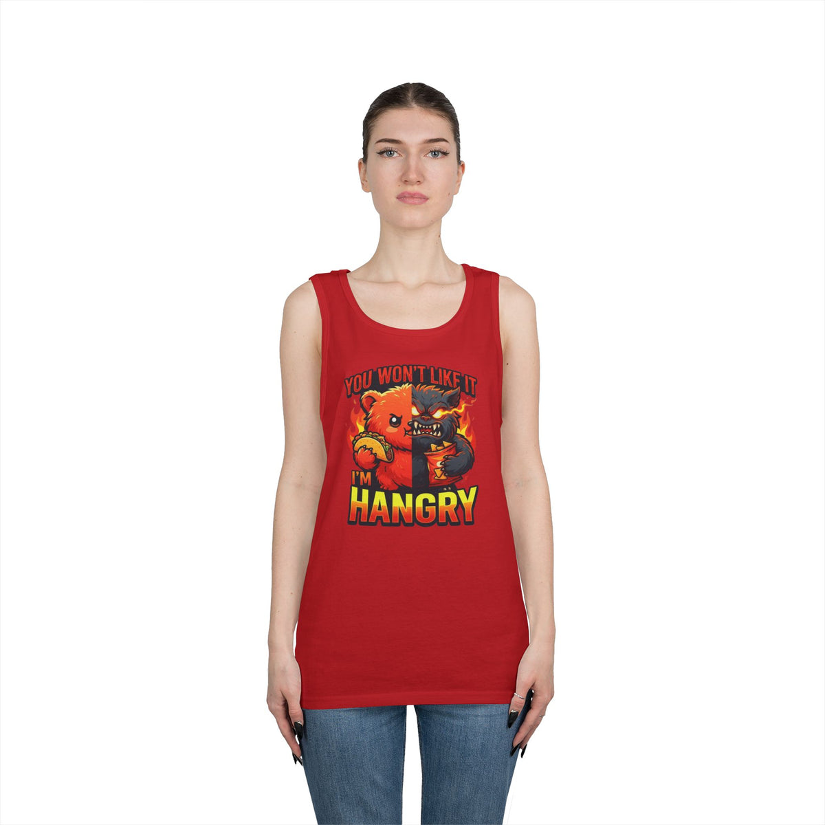 Color: Red | You Won't Like It I'm Hangry Tank Top