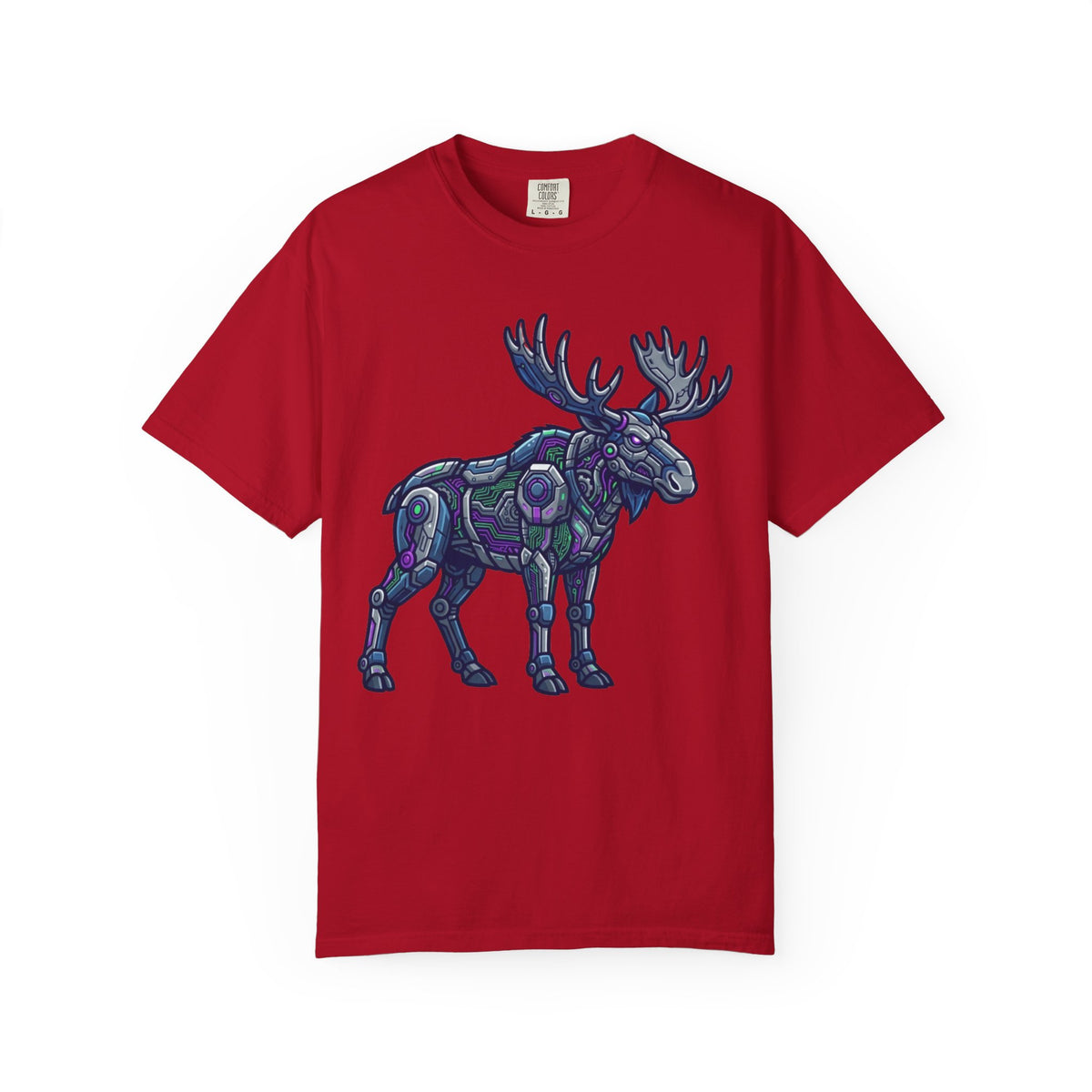 Color: Red | Cyber Moose Unisex Garment-Dyed Tee