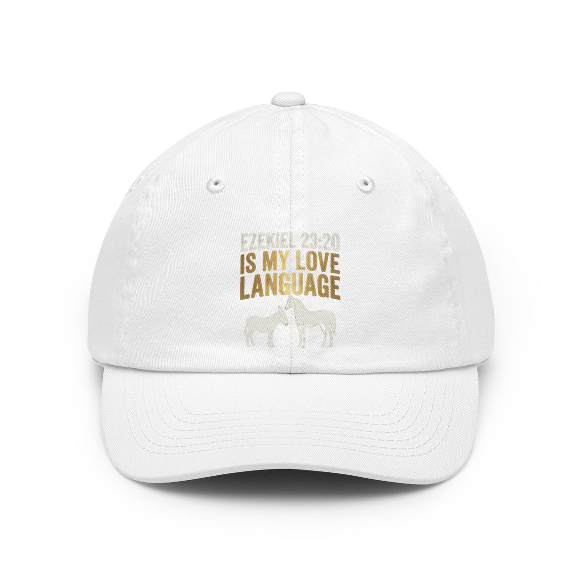Color: White | Good Book Series Ezekiel 23 20 Love Language Dad Hat
