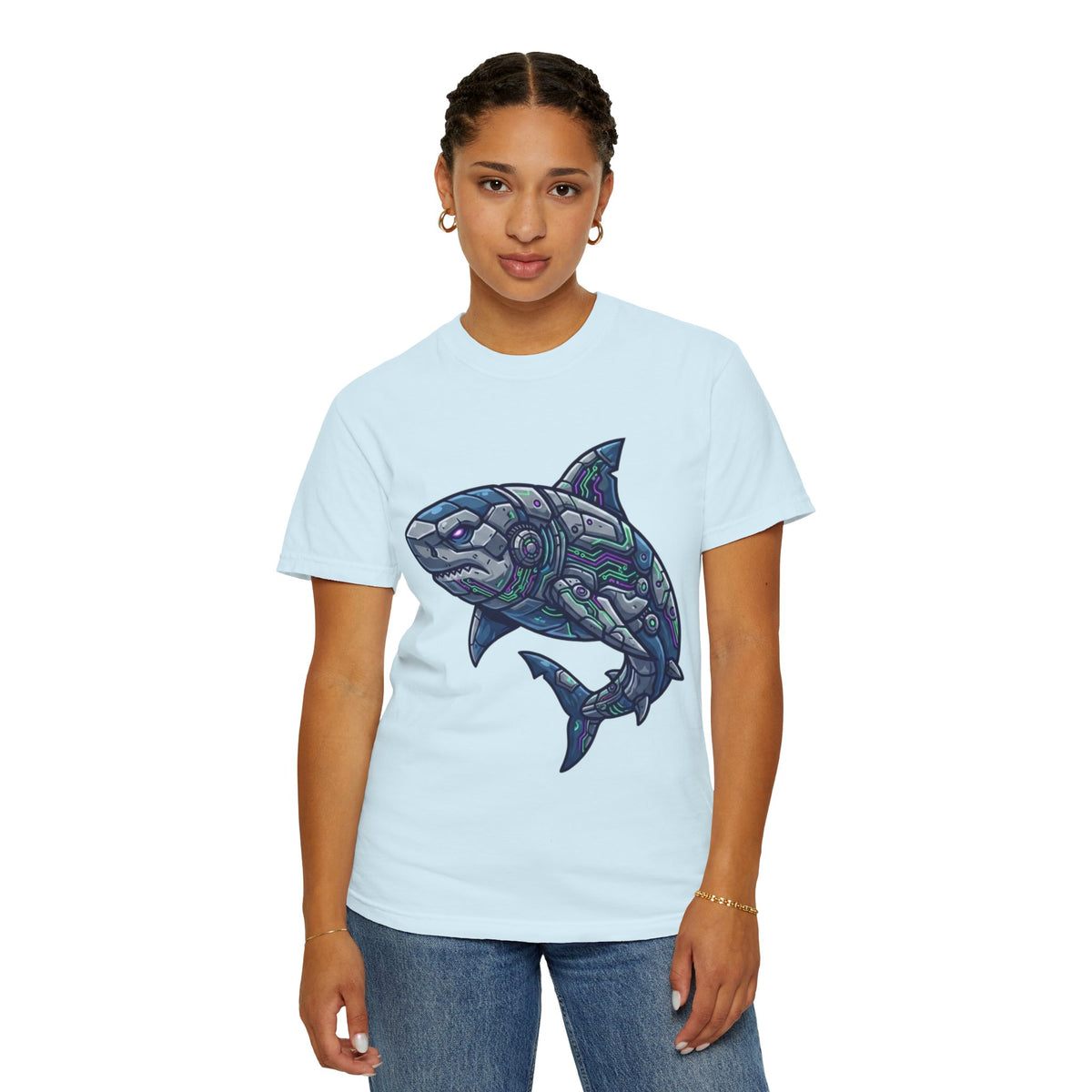 Color: Chambray | Cyber Shark Unisex Garment-Dyed Tee